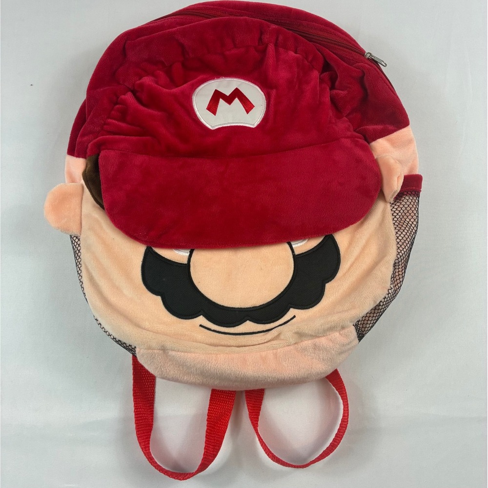 Nintendo Super Mario Plush Backpack Kids Red One Size Pre-owned Video Game Bag